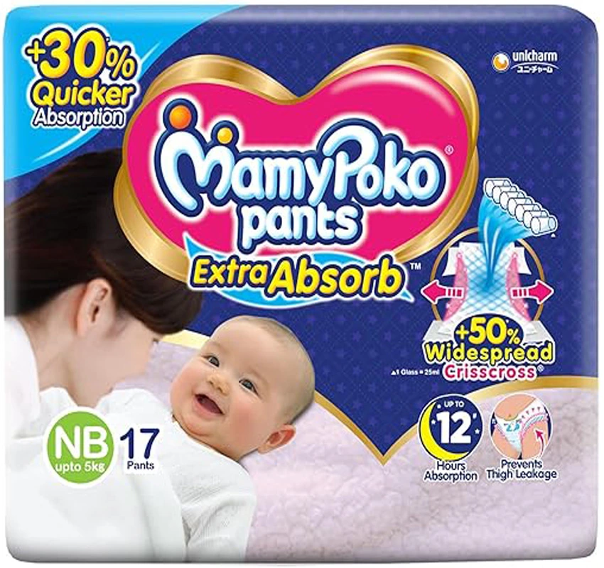 MamyPoko Pants Baby Diaper Extra Absorb (0-5kg) NB17