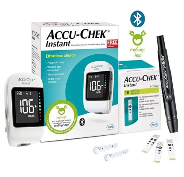 Accu-Chek Instant S Blood Glucose Glucometer Kit for Accurate Blood Sugar Testing